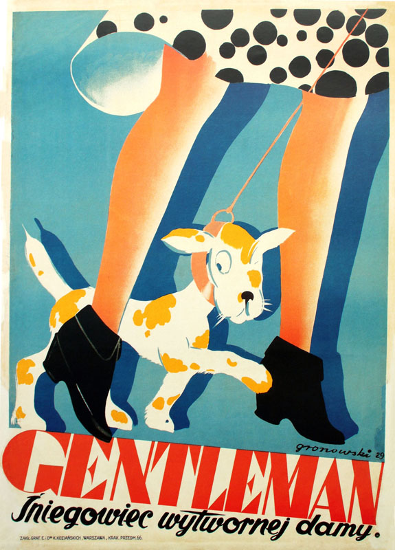 Tadeusz Gronowski, Gentelman. Śniegowiec wytwornej damy, plakat, 1929, Muzeum Plakatu w Wilanowie