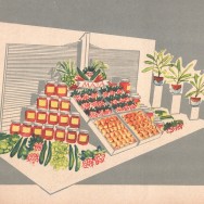Album dekoracji wystaw warzywno-owocowych, dekoracja z okazji 1 maja